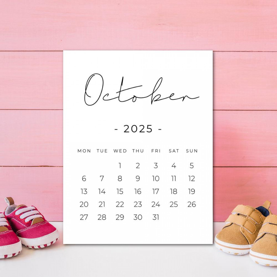 October  Printable Calendar, Pregnancy Calendar Digital