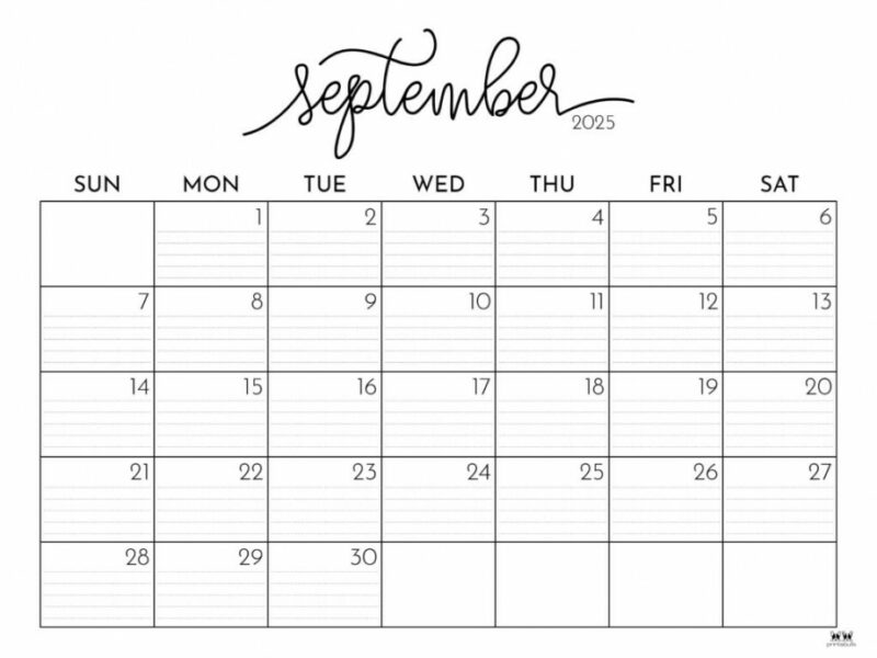 September calendars free printables printabulls